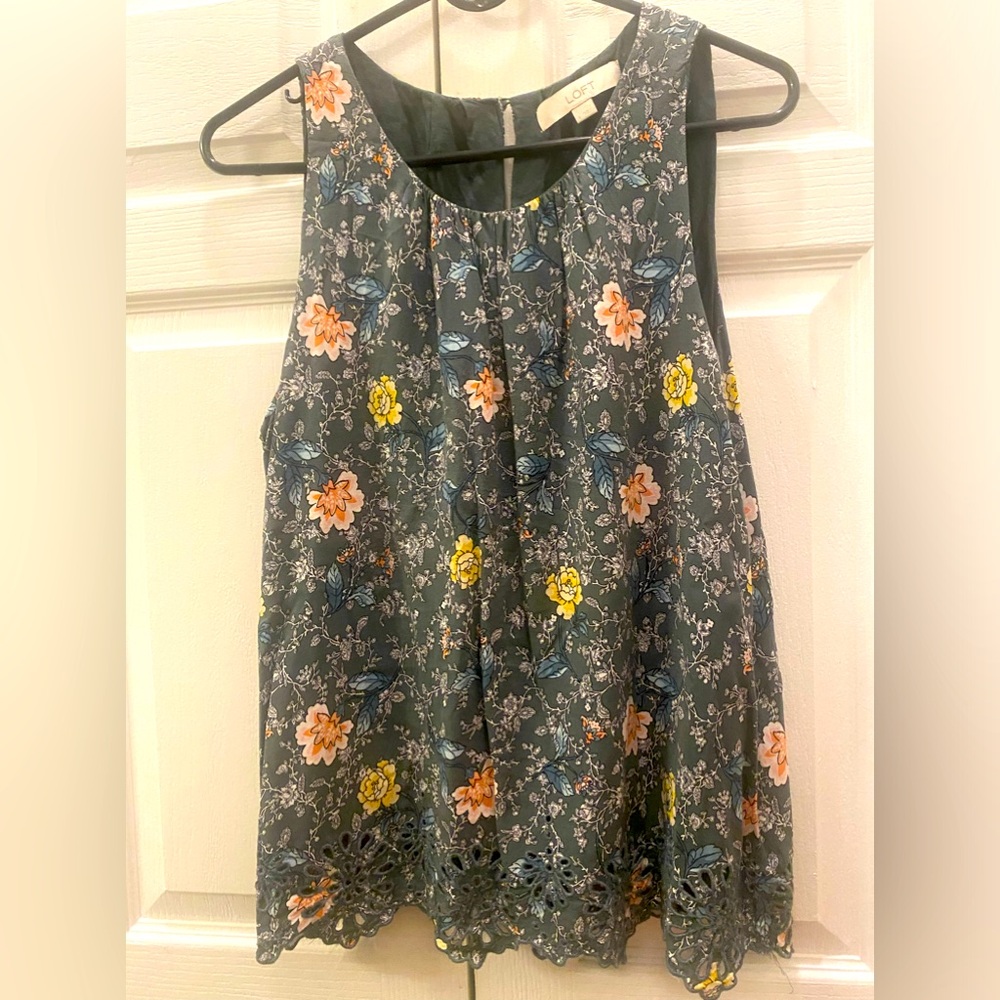 LOFT Sleeveless blouse that pairs well under cardigan or blazer